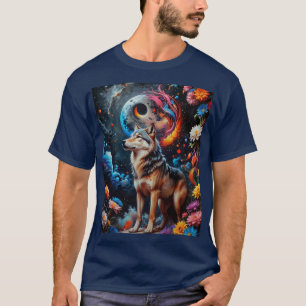 T-shirt Loup de lune Abstraite