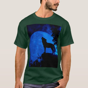 T-shirt Loup de lune bleue