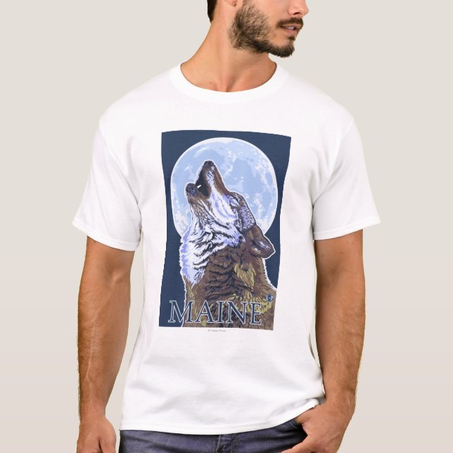 T-shirt Loup de MaineHowling (Devant)