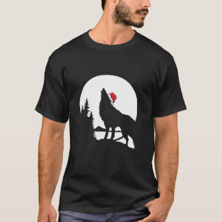 T-shirt Loup de Noël Père Noël Pyjama Cool Lune