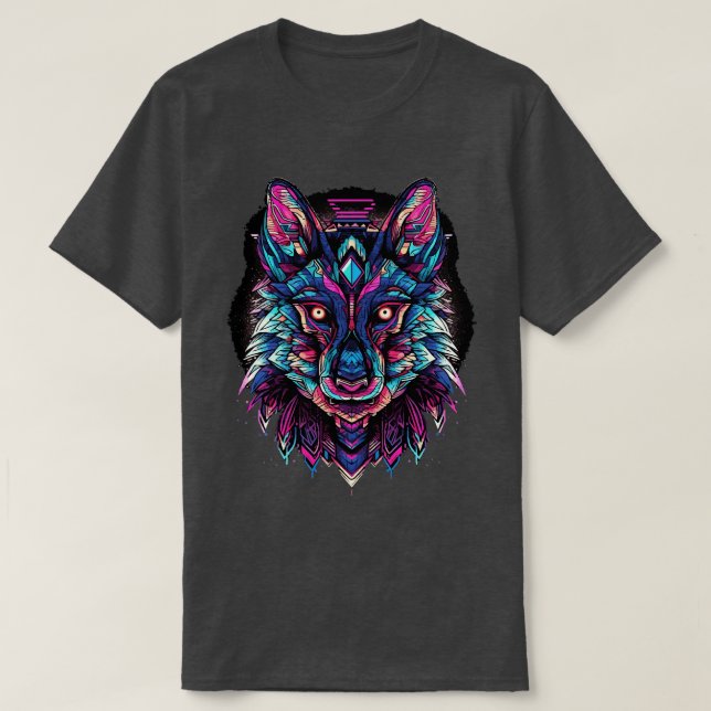 T-shirt Loup de style art DMT 6 (Design devant)