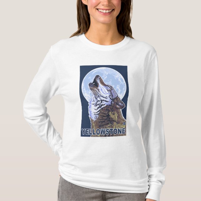 T-shirt Loup de YellowstoneHowling (Devant)