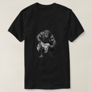 T-shirt loup déchirant un maillot