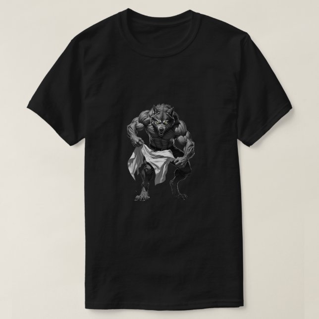 T-shirt loup déchirant un maillot (Design devant)