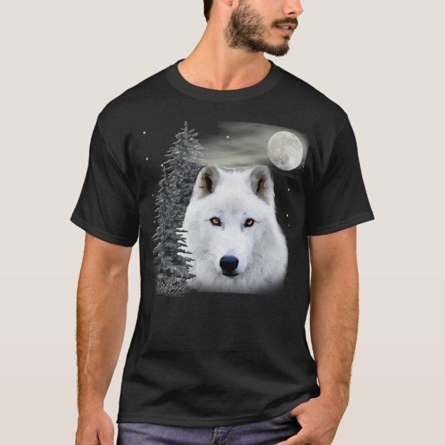 T-shirt loup des neiges arctique (Devant)