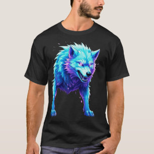 T-Shirt Loup Dessin Animé Électrique
