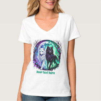 T-shirt Loup d'hiver mignon personnalisable