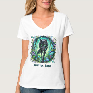 T-shirt Loup d'hiver mignon personnalisable