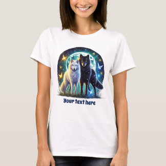 T-shirt Loup d'hiver mignon personnalisable