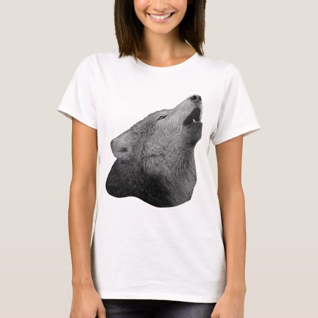 T-shirt Loup d'hurlement - image stylisée (Devant)