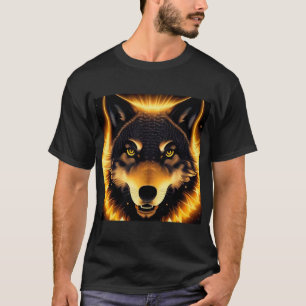 T-shirt Loup Doré Lumière Radieuse Mythe Graphique