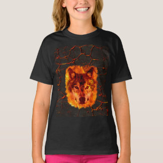 T-shirt Loup du feu de lave