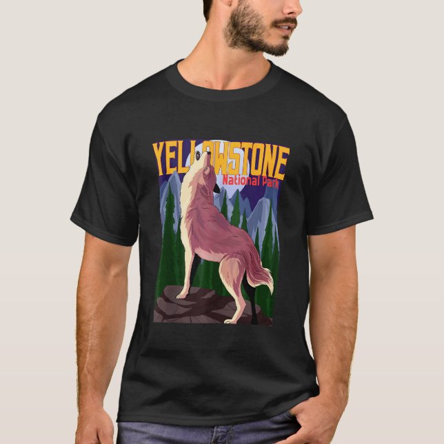 T-shirt Loup du parc national Yellowstone (Devant)