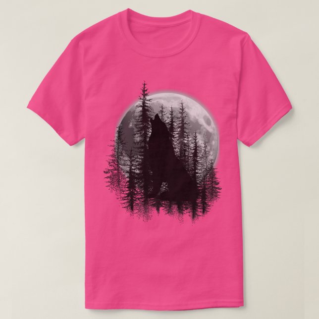 T-shirt loup en forêt (Design devant)