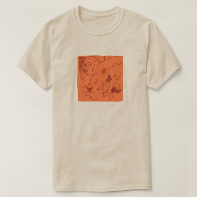 T-shirt loup en rouge (Design devant)