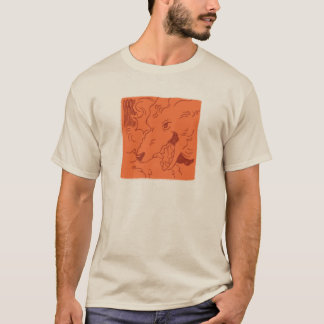 T-shirt loup en rouge