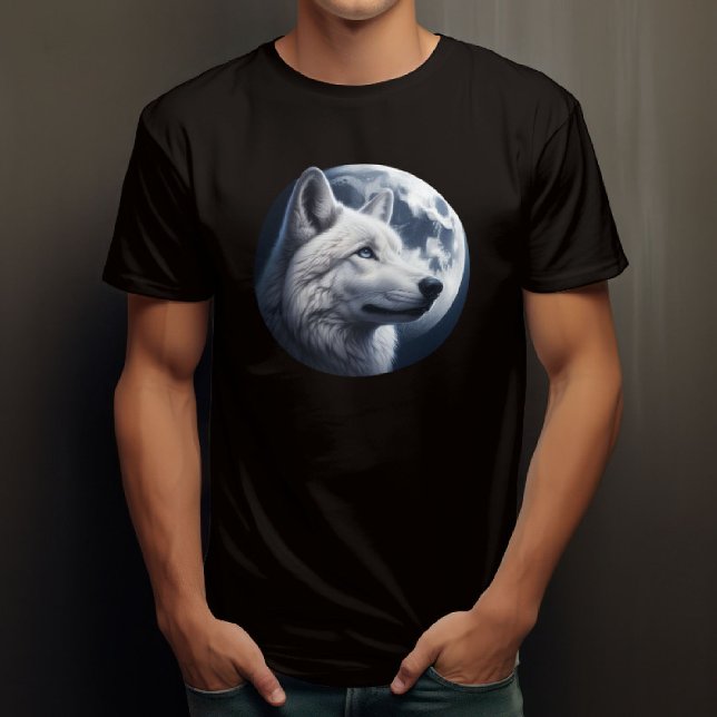 T-shirt Loup époustouflant et lune (Créateur téléchargé)