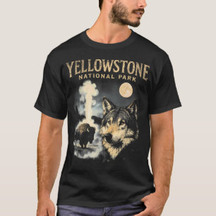 T-shirt Loup et bison du Parc national de Yellowstone des