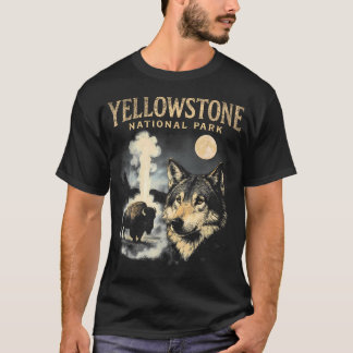 T-shirt Loup et bison du Parc national de Yellowstone des