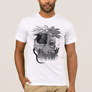 T-shirt Loup et corbeau avec crâne