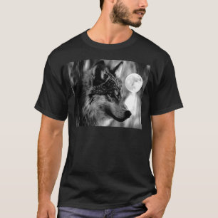 T-shirt Loup et lune
