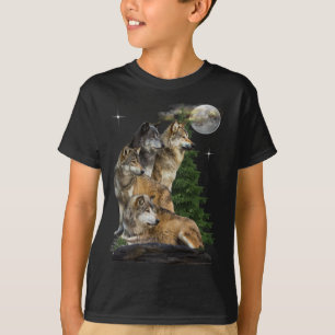 T-shirt Loup et lune