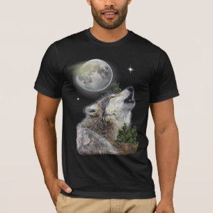 T-shirt loup et lune