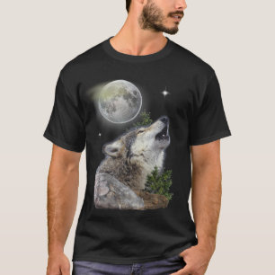 T-shirt loup et lune