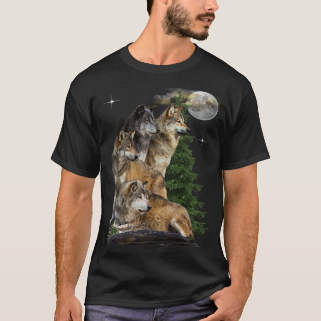 T-shirt Loup et lune (Devant)