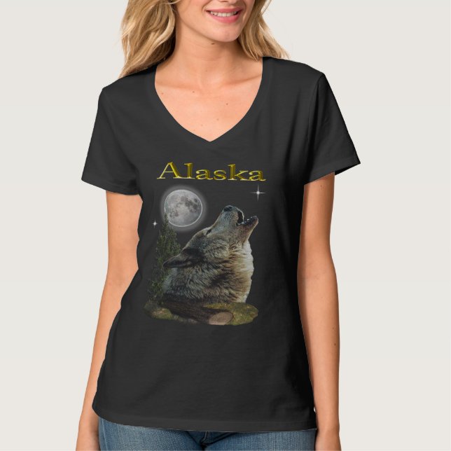 T-shirt loup et lune (Devant)