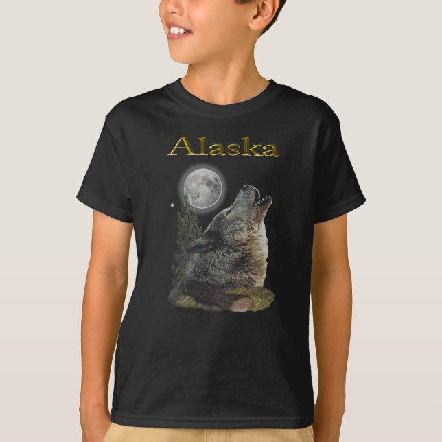 T-shirt loup et lune (Devant)