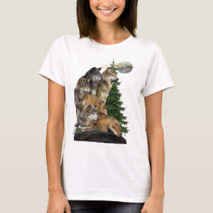 T-shirt Loup et lune