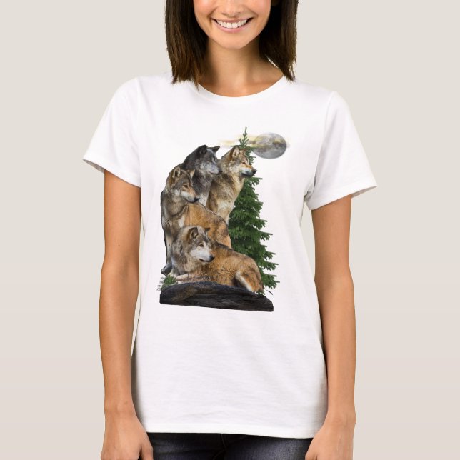 T-shirt Loup et lune (Devant)