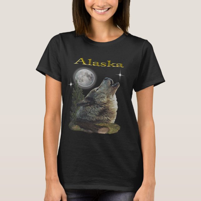 T-shirt loup et lune (Devant)