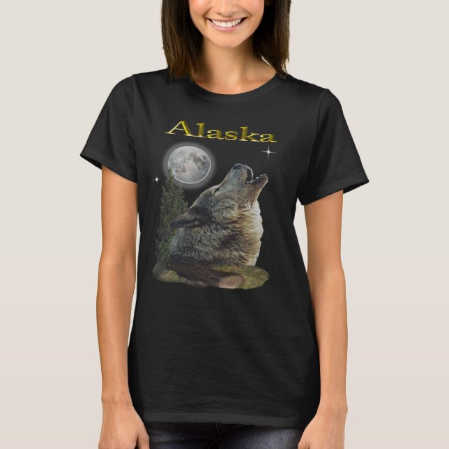 T-shirt loup et lune (Devant)