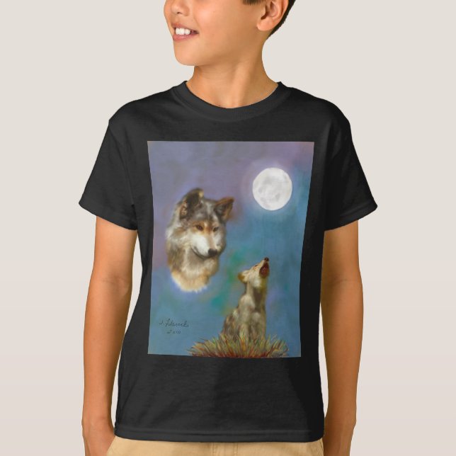 T-shirt loup-et-petit animal (Devant)
