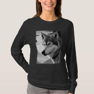 T-shirt Loup forêt animal imprimé prédateur motif tête lou