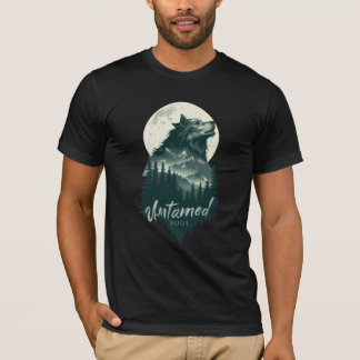 T-Shirt Loup Forêt Lune Âme Indomptée
