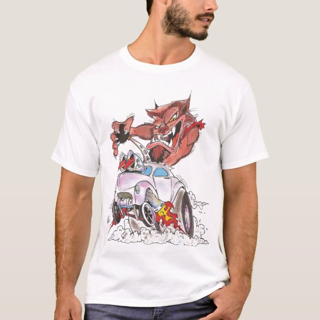 T-shirt Loup-garou dans un Willys (Devant)