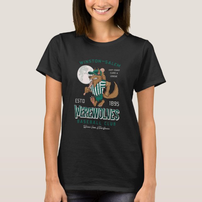 T-shirt Loup-garou de baseball Lune Halloween (Devant)