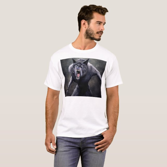 T-shirt loup-garou effrayant (Devant entier)