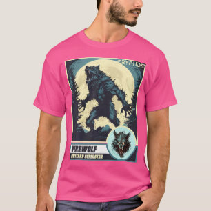 T-shirt Loup-garou Effrayant hurle sur la lune