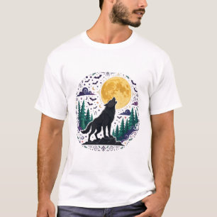 T-shirt Loup-garou Hurlement Lune Gothique Art Halloween