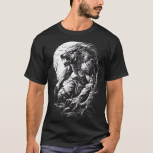 T-shirt Loup-garou hurleur à la pleine lune