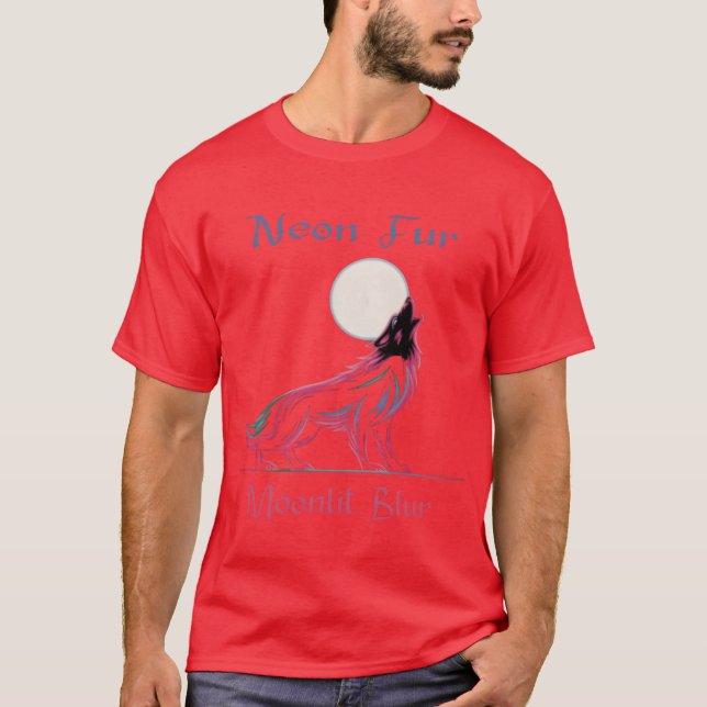T-shirt Loup-garou néon drôle (Devant)
