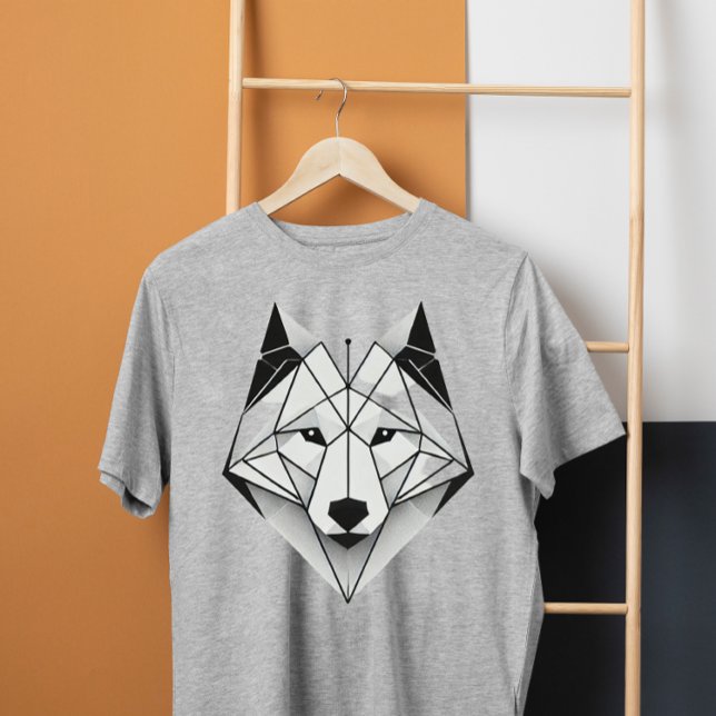 T-shirt loup géométrique moderne (Créateur téléchargé)