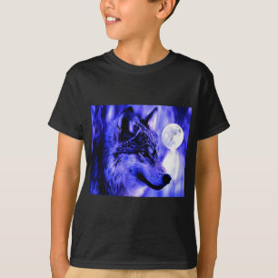T-shirt Loup gris et lune