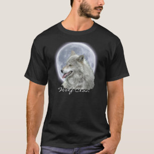 T-shirt Loup gris et Pleine lune WOLF CLAN Wildlife Art