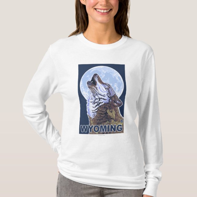 T-shirt Loup gris HowlingWyoming (Devant)