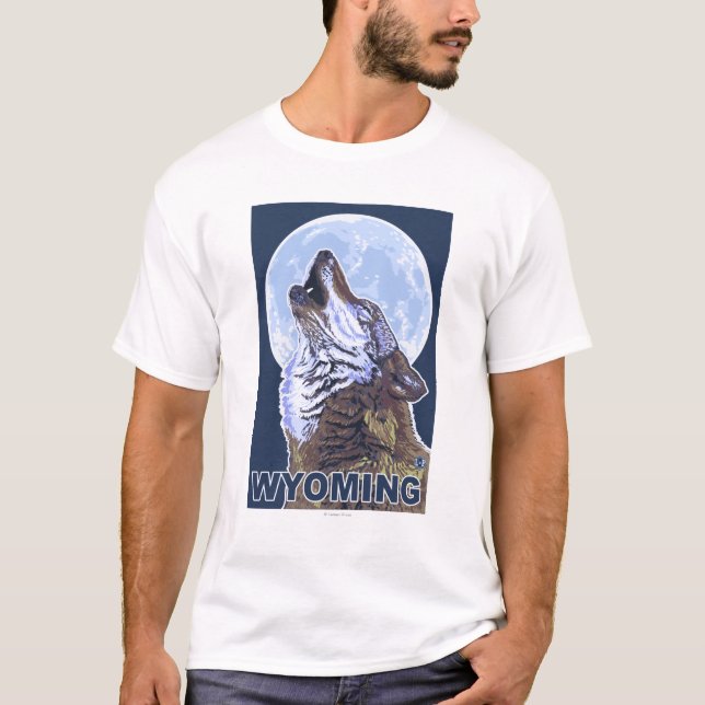 T-shirt Loup gris HowlingWyoming (Devant)